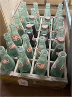 VINTAGE WOOD DR PEPPER CRATE FILLED WITH