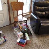 Wood chair, greeting cards, gift bags