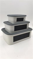 3 Ceramic Containers W/ Silicone Lids *read*
