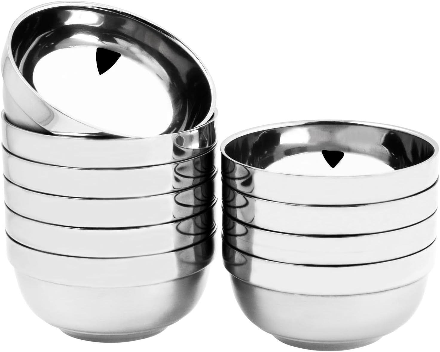 10 Pack Stainless Steel Bowl Set