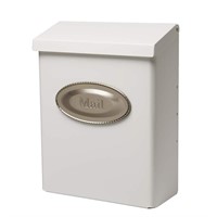 $33  White Satin Nickel Medium Wall Mount Mailbox