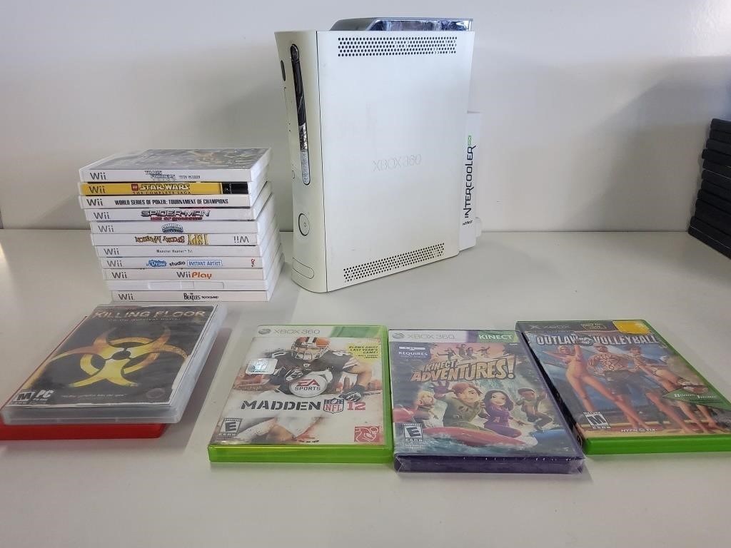 Xbox 360 Console & 16 Assorted Video Games
