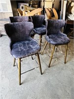 4 grey fabric counter stools
