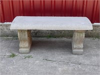 THREE PIECE CONCRETE GARDEN BENCH