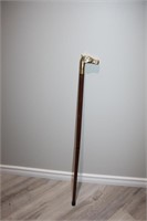 Cane with brass horse head handle, 35"H