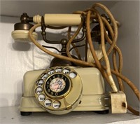 Vintage rotary dial french cradle phone