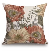 Pair of Vintage Flowers Pillow Covers 18x18"