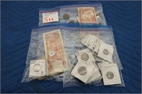 LOT, ASSORTED AFRICAN, CANADIAN & GREEK COINS &