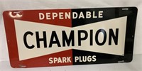 Champion Spark Plugs metal adv. sign