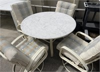 Outdoor Table with 4 Chairs Including Cushions ,