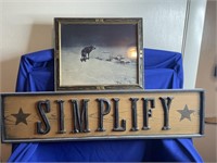 Wolf photo and SIMPLIFY wall art