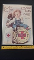 17x12.5 SWEZEYs FLOUR embossed tin sign