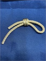 Christian Dior rope brooch gold tone