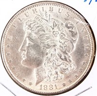 Coin 1881-P Morgan Silver Dollar Almost Unc.