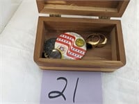 Men's Dresser Box of Rings & Buttons