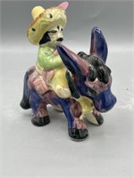 Vinta Mexican man and Donkey Ceramic figurine