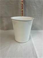 White 9" Ceramic Bath Bin or Vase Bin