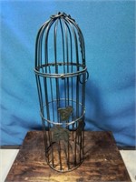 Decorative metal wire bird cage 14 inches tall