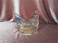 Chicken on the Nest Glass Candy Dish