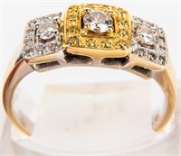 Jewelry 14kt White & Gold Diamond Ring