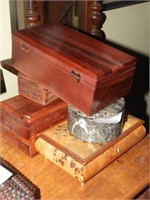 (5) assorted dresser top jewelry boxes to