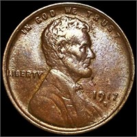 1917-D Lincoln Wheat Penny CLOSELY UNC