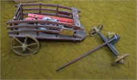 Wooden wagon pull toy, "St. Geaus," "Dealer in