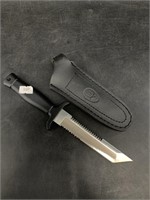 Fury 9009 S tanto dagger, partially serrated, serr
