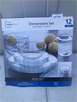 12 Piece Glass Dinnerware Set