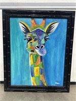Colorful Giraffe Painting by Sloane
