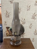 Vintage hurricane lamp w/ reflector