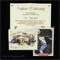 Signed Sandy Koufax Don Drysdale MLB Cards (COA)