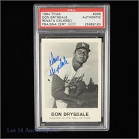 Signed 1984 TCMA Don Drysdale MLB Card (PSA)