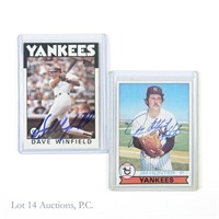 Catfish Hunter Dave Winfield Signed Topps Cards