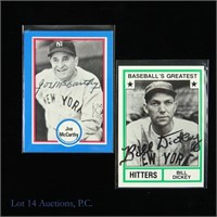 Bill Dickey Joe McCarthy Signed MLB Baseball Cards