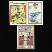 Mickey Mantle Signed TCMA MLB Baseball Cards (3)