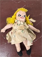 Antique 9" Hand Made Cloth Doll