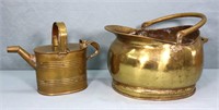 Vintage Brass Coal Scuttle + Watering Can