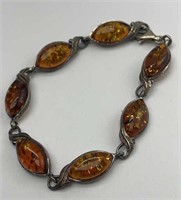 Amber 925 Silver Bracelet