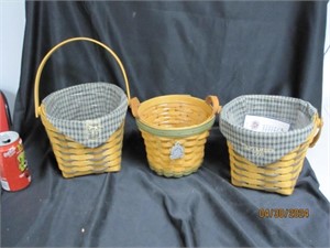 Lot Of 3 Longaberger Baskets Rare