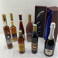 Vintage bottles and wine accessories