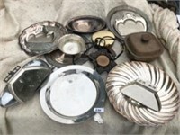 SILVER PLATED PLATTERS,COPPER & BRASS PANS
