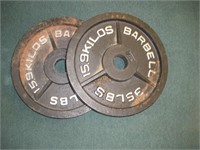 (2) Barbell 35lb Weights  15 inch diameter