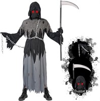 Lomesion Grim Reaper Halloween Costume with Glowin