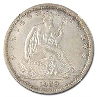 1839 Liberty Seated Half Dollar MS-62 NGC