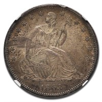 1863-S Liberty Seated Half Dollar MS-62 NGC