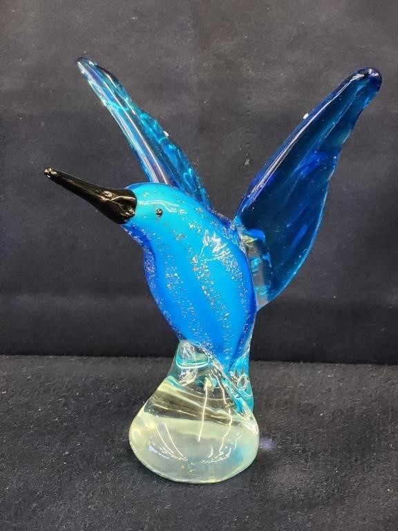 GLASS ART HUMMINGBIRD