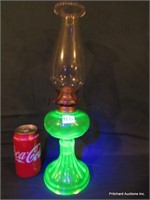 Vaseline Glass Antique Oil Lamp