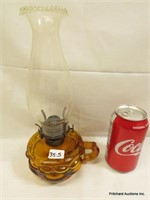 Antique Deep Amber Peanut Finger Oil Lamp