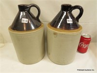 2 Antique Stoneware Moonshine Crocks